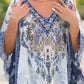 🌺V-nyakú boho mintás fodros ruha